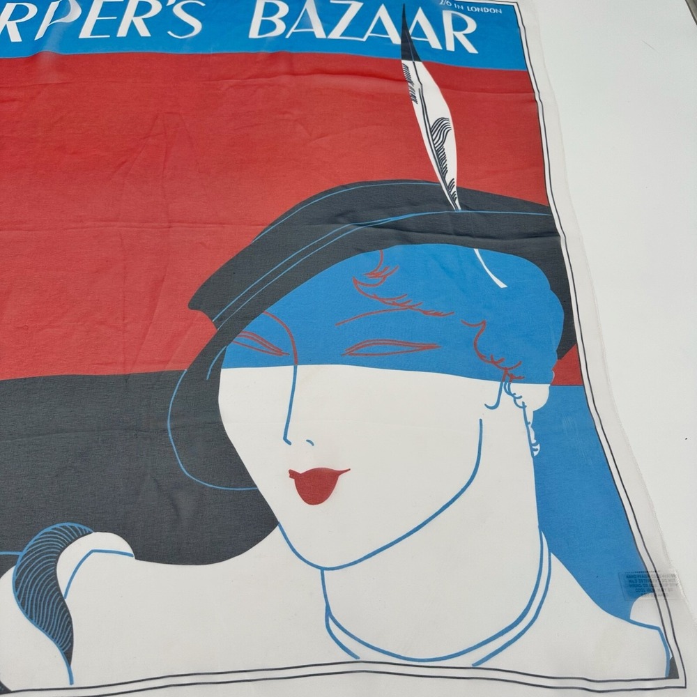 Vintage Harper's Bazaar February 1932 Paris Scarf‎  Made in USA Art Deco